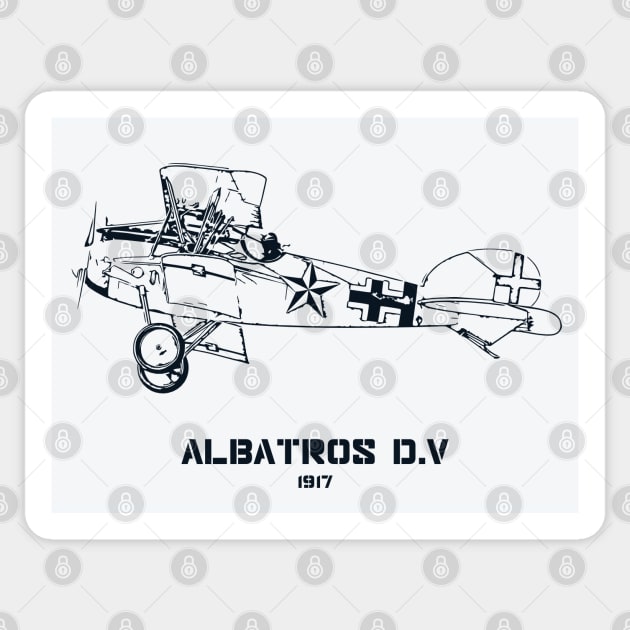 Albatros D.V World War I Fighter Plane Sticker by Lakeric